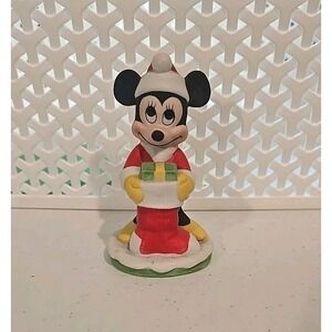 Disney Gift-Ware Minnie Mouse‎ Santa Porcelain 4" Figurine Christmas Decoration